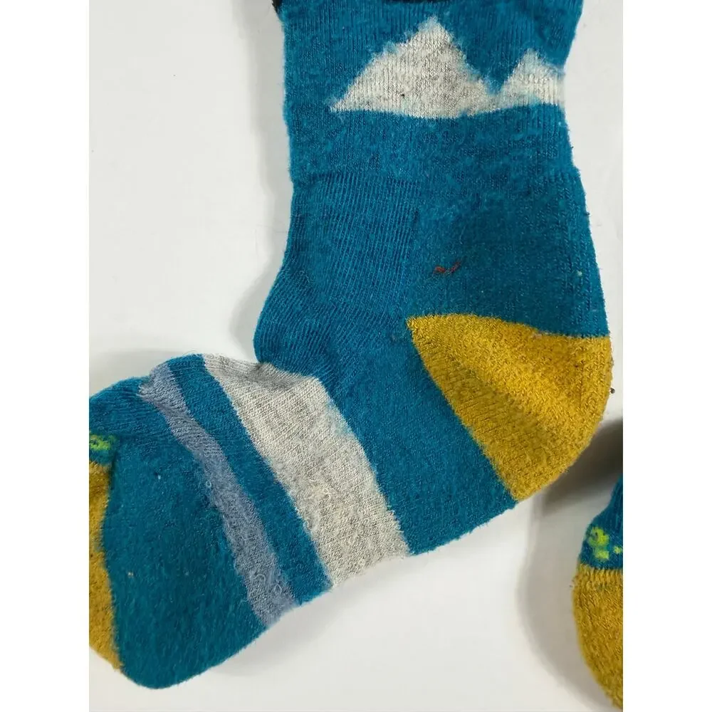 Smartwool Kids Mountain Crew Hiking Socks Blue Kids Medium shoe 12-2.5